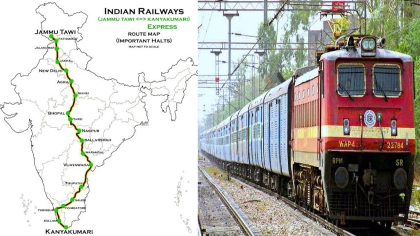 Longest Train Route In India